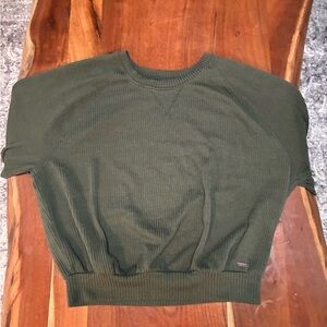 Hollister Dark Green Teen Crew Boyfriend Ribbed T-Shirt/Sweater